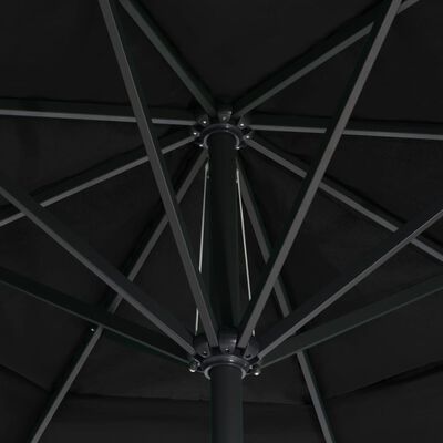 vidaXL Guarda-sol de exterior c/ mastro alumínio 500 cm preto