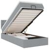 vidaXL Cama Otomana com colch&atilde;o & LEDs 90x200 cm tecido cinzento claro