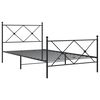vidaXL Estrutura de cama com cabeceira e p&eacute;s 107x203 cm metal preto
