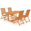 vidaXL 5 pcs conjunto de jantar para jardim madeira de teca maci&ccedil;a