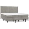 vidaXL Cama com molas/colch&atilde;o 200x200 cm veludo cinzento-claro