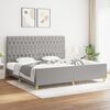 vidaXL Estrutura de cama 200x200 cm tecido cinzento-claro
