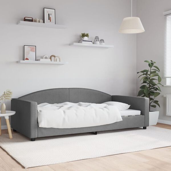 vidaXL Sof&aacute;-cama 100x200 cm tecido cinzento-escuro