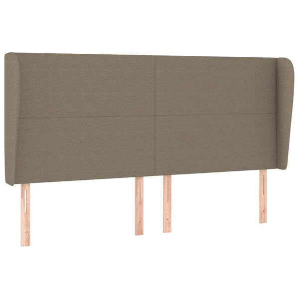 vidaXL Cabeceira cama abas tecido 183x23x118/128 cm cinza-acastanhado