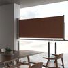 vidaXL Toldo lateral retrátil para pátio 100x300 cm castanho