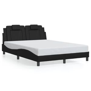 vidaXL Estrutura de cama Viana sem colch&atilde;o 120x200cm couro artificial preto