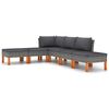 vidaXL 6 pcs conjunto lounge de jardim c/ almofad&otilde;es vime PE cinzento