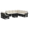 vidaXL Conjunto de Sof&aacute; de Jardim 10 unid. Preto vime PE