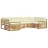 vidaXL Conjunto de Sof&aacute;s para Exterior 6 pcs Branco e Creme