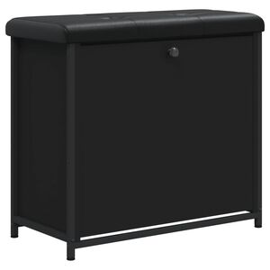 vidaXL Banco sapateira com gaveta articulada 62x32x56 cm preto
