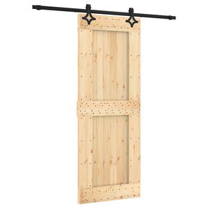 vidaXL Porta Deslizante 80 x 210 cm Natural e Preto