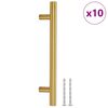 vidaXL Puxadores para m&oacute;veis 10 pcs 128 mm a&ccedil;o inoxid&aacute;vel dourado