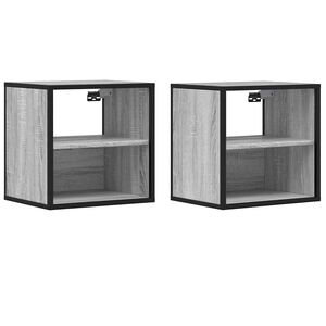 vidaXL Mesas de cabeceira de parede 2 pcs 40x31x39,5cm cinzento sonoma