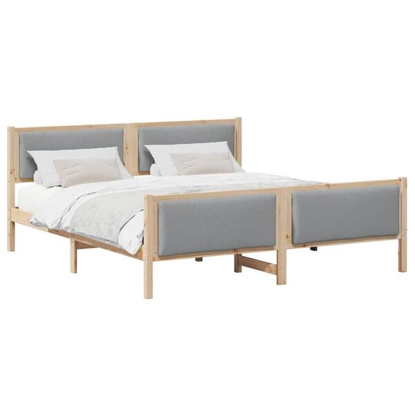vidaXL Estrutura da Cama Cinzento-claro 200 x 200 cm tecido
