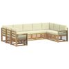 vidaXL Conjunto de Sof&aacute; Sectional 9 pcs Branco e Creme Poli&eacute;ster