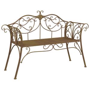 vidaXL Banco de jardim 2-N&uacute;mero de lugares 130 x 47 x 90 cm A&ccedil;o