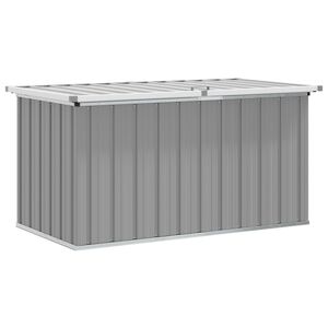 vidaXL Caixa de arruma&ccedil;&atilde;o para jardim 129x67x65 cm cinzento