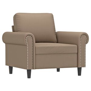 vidaXL Poltrona 60 cm couro artificial cappuccino