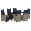 vidaXL Conjunto de Mesa e Cadeiras 7 pcs Cinzeto Rattan de PE