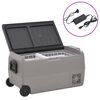 vidaXL Mala t&eacute;rmica c/ rodas e adaptador 50 L PP e PE preto/cinzento