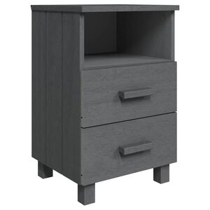 vidaXL Mesa de cabeceira HAMAR 40x35x62 cm pinho maci&ccedil;o cinza-escuro
