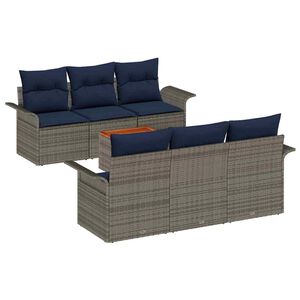 vidaXL Conjunto de Sof&aacute; de Jardim 7 unid. 6-N&uacute;mero de lugares