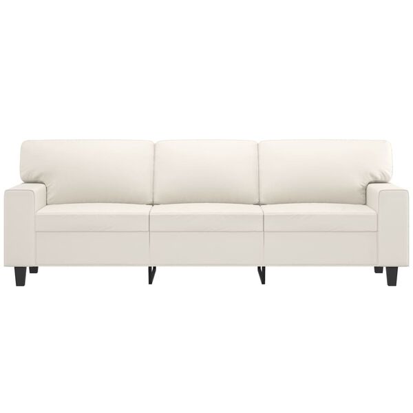 vidaXL Sof&aacute; de 3 lugares 180 cm couro artificial cor creme