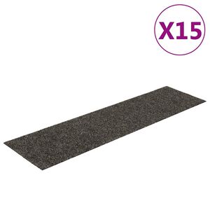 vidaXL Tapetes de escada autoadesivos 15 pe&ccedil;as 76x20 cm antracite retangulares