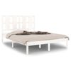 vidaXL Estrutura cama pequena casal 120x190 cm pinho maci&ccedil;o branco