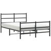vidaXL Estrutura de cama com cabeceira e p&eacute;s 135x190 cm metal preto