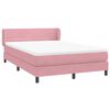 vidaXL Cama box spring com colch&atilde;o 160x210 cm veludo rosa