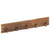 vidaXL Bengaleiro com 5 ganchos 100x2,5x15cm madeira recuperada maci&ccedil;a
