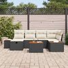 vidaXL Conjunto de Sof&aacute; de Jardim 7 pcs Preto 55 x 62 x 69 cm