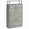 vidaXL Sapateira 63x24x104 cm derivados de madeira cinzento cimento