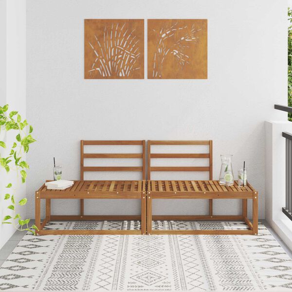 vidaXL Sof&aacute; de Canto Externo 2 Pe&ccedil;a Natural 182,5 x 63 x 73 cm