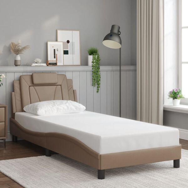 vidaXL Estrutura de cama Viana com LED sem colch&atilde;o 80x200cm cappuccino