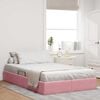vidaXL Cama com Armazenamento Rosa 120 x 200 cm Veludo