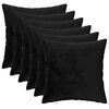 vidaXL Capa almofada 6 pcs HEERLEN Preto 30 x 30 cm Flanela