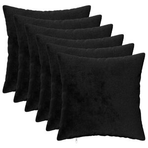 vidaXL Capa almofada 6 pcs HEERLEN Preto 30 x 30 cm Flanela