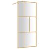 vidaXL Divis&oacute;ria de chuveiro 90x195 cm vidro transparente ESG dourado