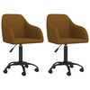 vidaXL Cadeiras de jantar girat&oacute;rias 2 pcs veludo castanho