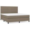 vidaXL Cama com molas/colch&atilde;o 180x200 cm tecido castanho-acinzentado