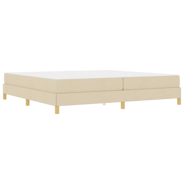 vidaXL Cama Box com colch&atilde;o Creme 200 x 200 cm tecido