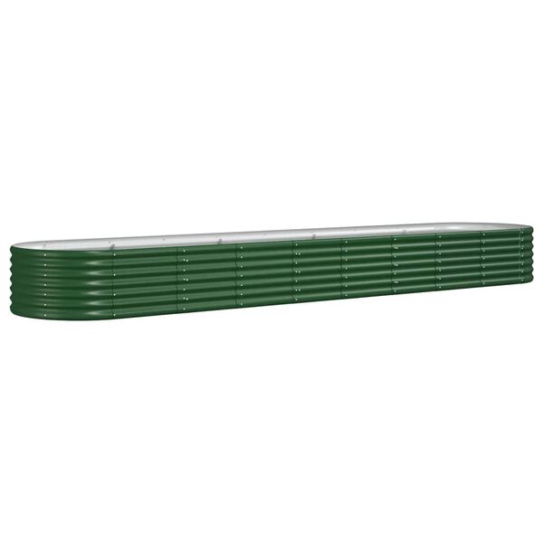 vidaXL Canteiro elevado jardim 368x80x36 cm aço galvanizado verde