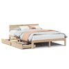 vidaXL Estrutura de cama c/ gavetas 150x200 cm madeira de pinho maci&ccedil;a