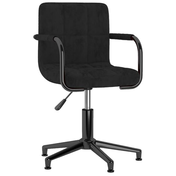 vidaXL Cadeiras de jantar girat&oacute;rias 2 pcs veludo preto