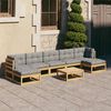vidaXL 8 pcs conjunto lounge de jardim c/ almofad&otilde;es pinho maci&ccedil;o