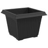 vidaXL Vaso Quadrado para Flores 6 pcs Preto 23 x 23 x 17,5 cm