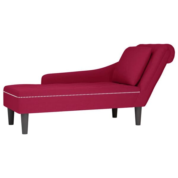 vidaXL Chaise lounge c/ almofada/apoio de braços direito veludo