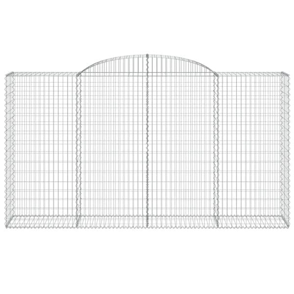 vidaXL Cesto gabião arqueado 300x50x160/180 cm ferro galvanizado